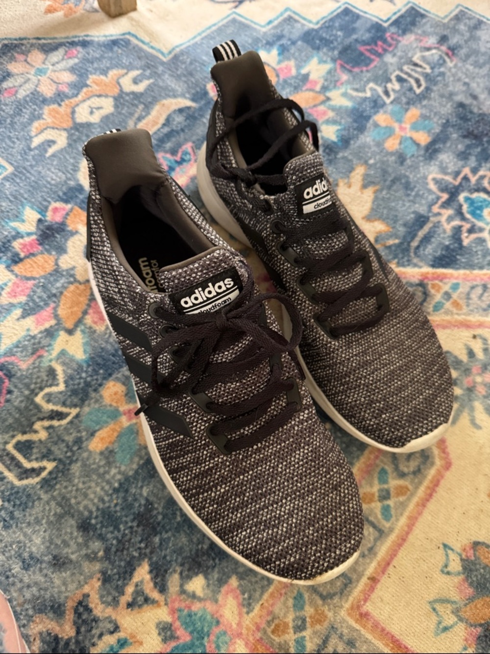 adidas Men’s Black and Grey Knit Sneakers